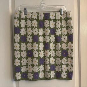 Purple and Green Knee-Length‎ Pencil Skirt for Work